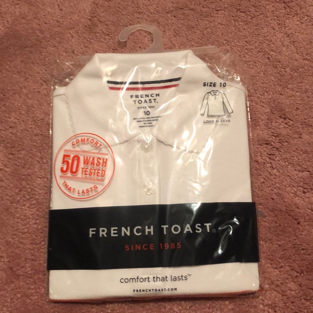 White collard long sleeve shirt